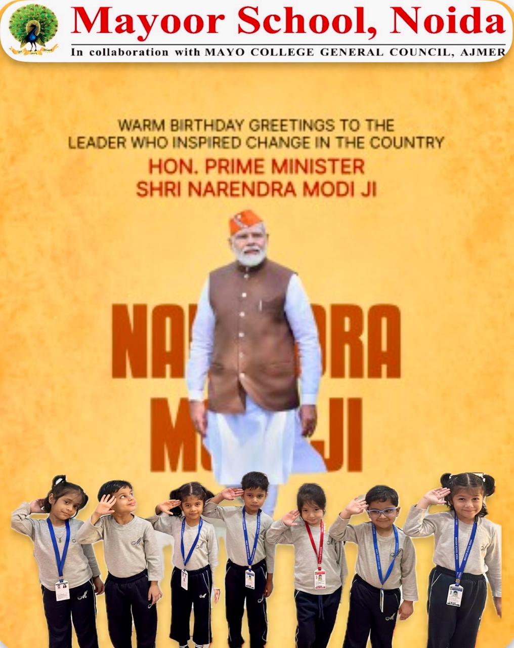 Mayoor School Noida extends heartfelt wishes to Hon’ble Prime Minister Shri Narendra Modi ji on his birthday. 